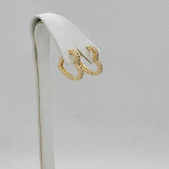 Brand New Brazilian 18k Gold Filled Heart Earrings - Picture 6 of 7